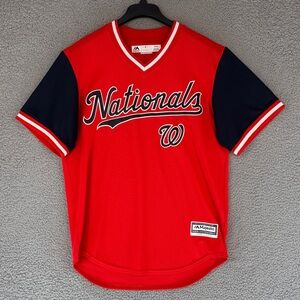 Max Scherzer “Blue Eyes” men’s medium Majestic Washington Nationals Jersey